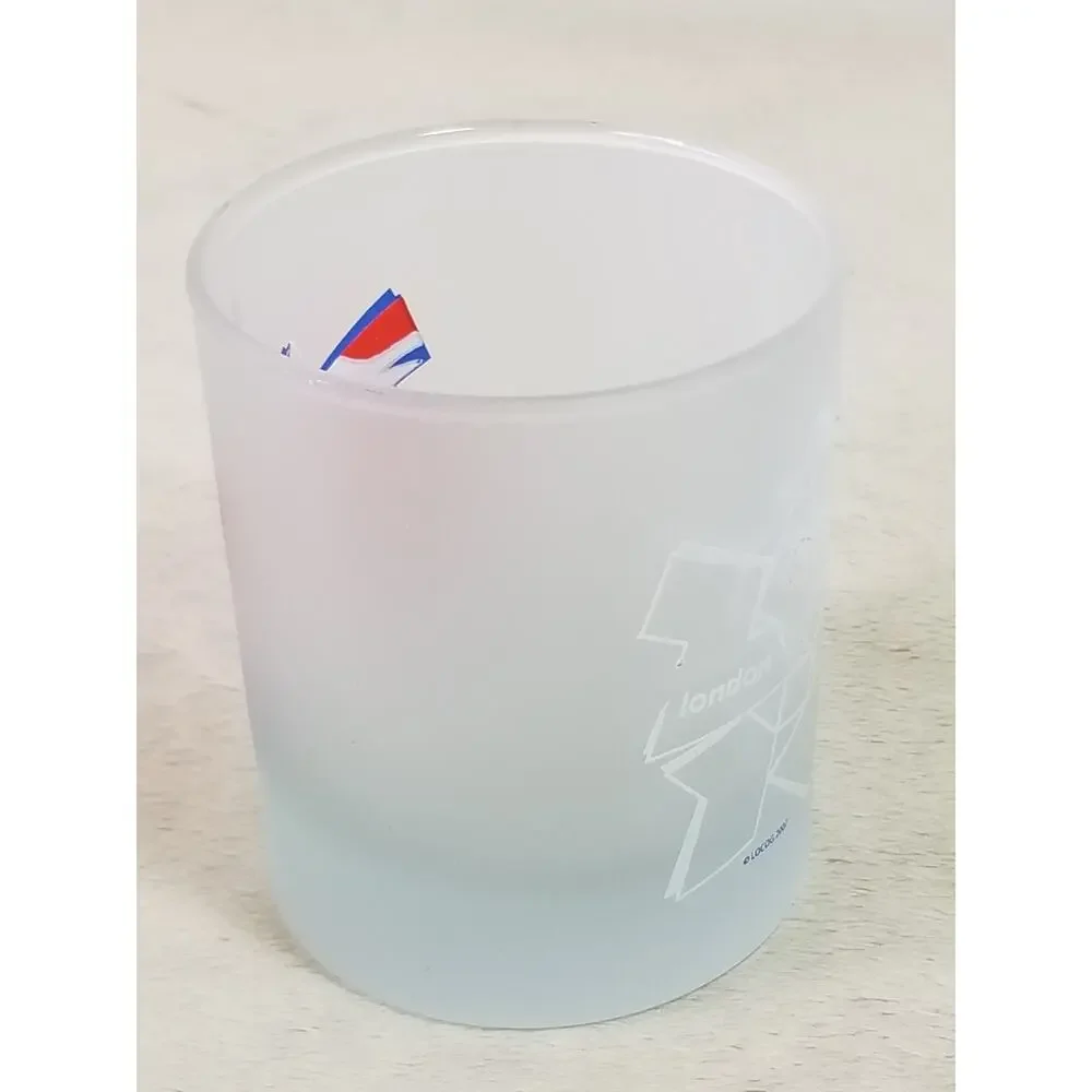 London Olympics 2007 Frosted Glass 6oz Drinking Glassware 3 1/2